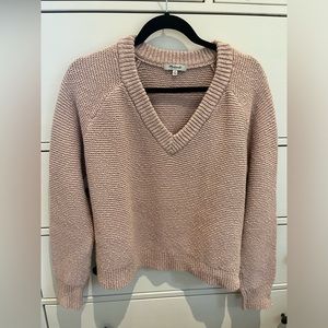 Madewell v-neck sweater. Mauve. Medium.